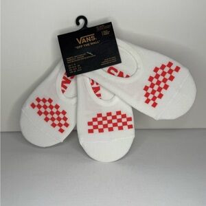 Vans Girl’s White and Pink Logo No-Show Socks